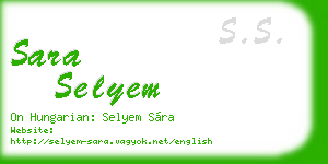 sara selyem business card