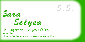 sara selyem business card